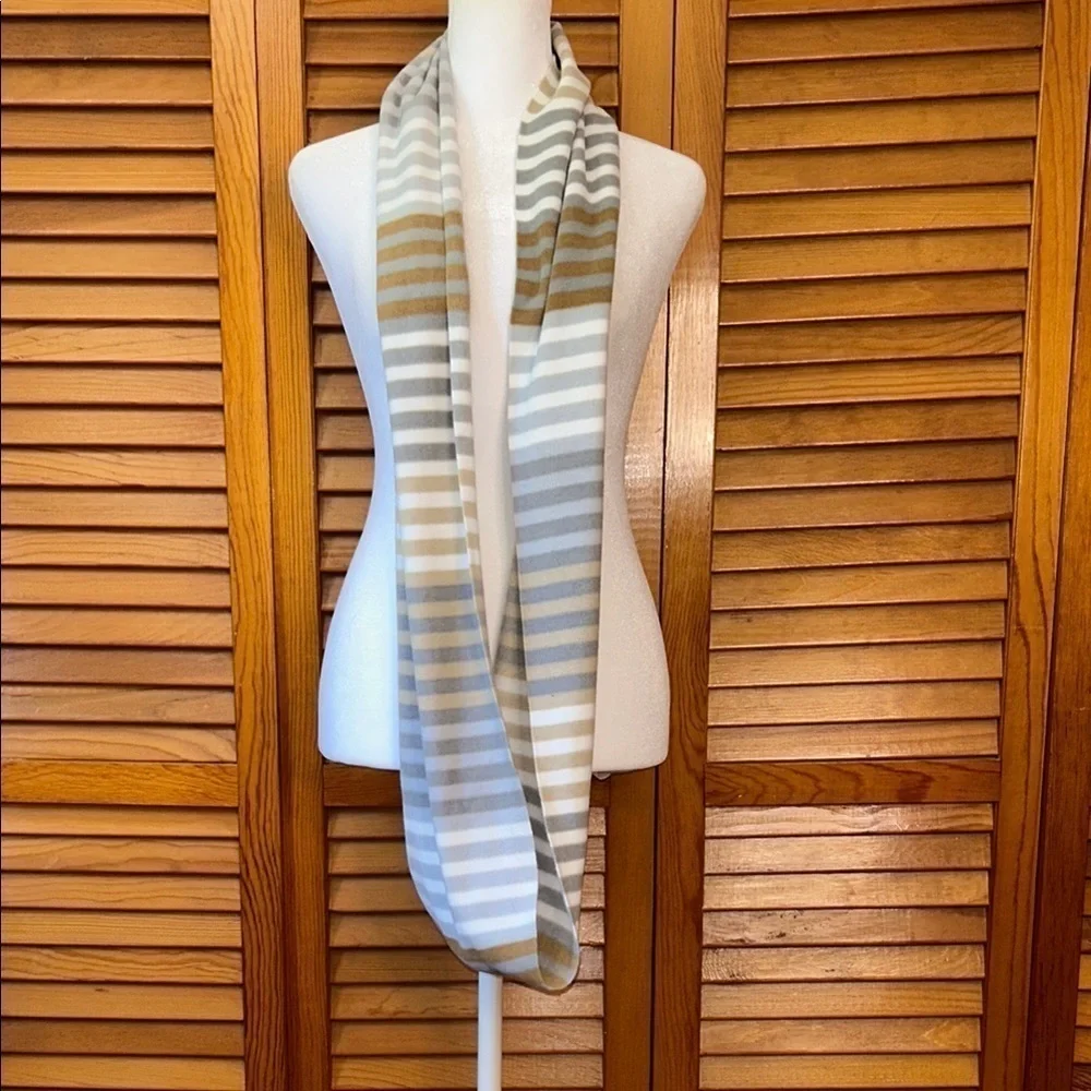 Striped Beige and Gray Women's Scarf